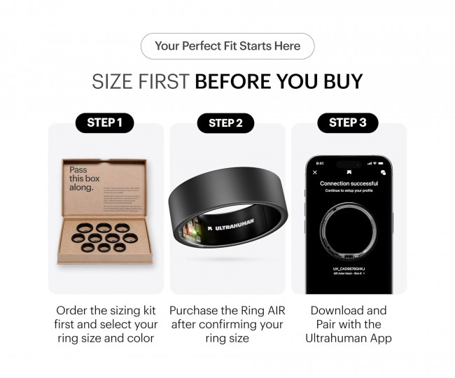 Умное кольцо ULTRAHUMAN Ring AIR (Matte Grey) (Size 6)